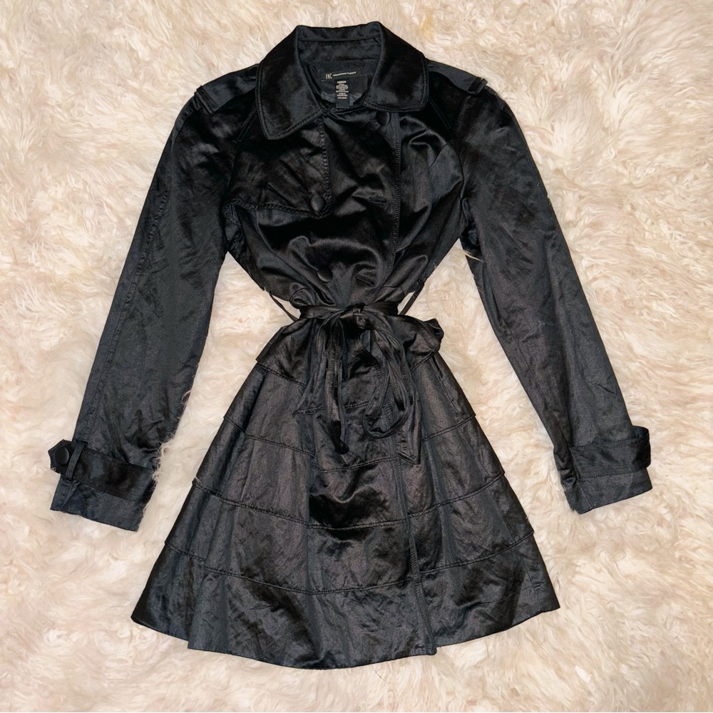 INC International Concepts RUFFLE BOTTOM  BL Coat/Trench Belt Trim